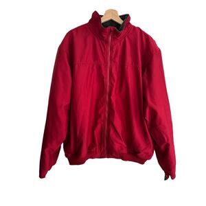 Vintage Chaps Ralph Lauren Mens XL Red Fleece Full Zip Jacket